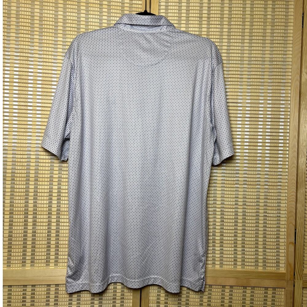 Men's Greg Norman White Purple Printed Collared Golf Play Dry Size Large Polo - Picture 3 of 6